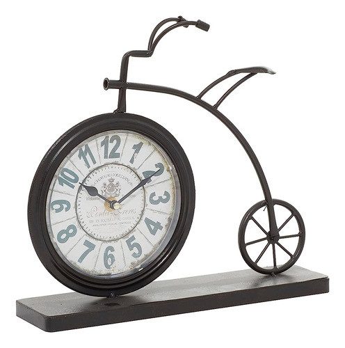 Deco 79 Reloj De Bicicleta De Metal, 13  X 3  X 12 , Marrón 0