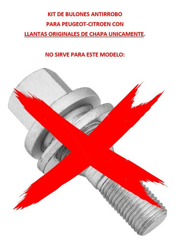 Tuerca Bulón Antirrobo Goodyear Peugeot 406 408 508 5008 Rcz 1