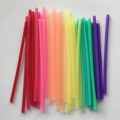 Pajitas Sorbetes De Plástico Reutilizables X 100 0