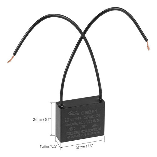 Capacitor 1.0 Uf X 450v Cuadrado Con Cables 1
