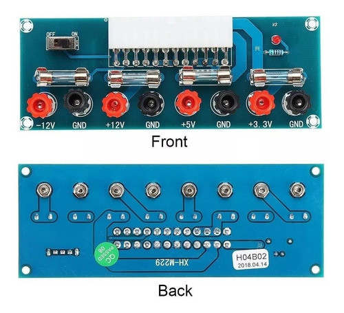 Placa Panel Frontal Para Fuente Atx Conversor A Fuente Borne 1