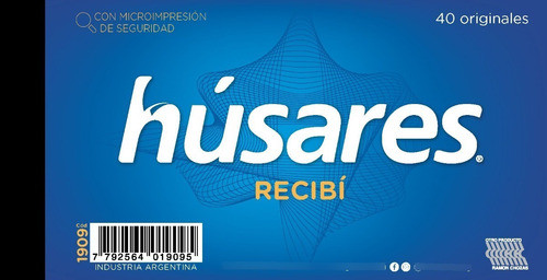 Talonario Húsares Recibí Mingón 1909 14.5x7.5cm X10u 0