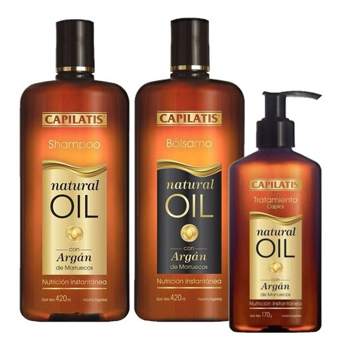 Shampoo + Acondicionador + Tratamiento Capilatis Natural Oil 0