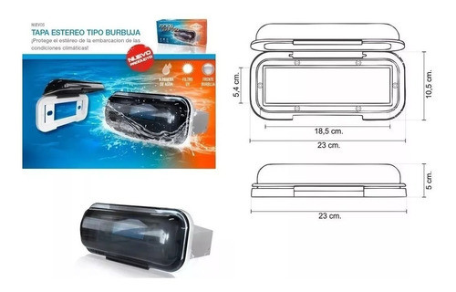 Tapa Para Frente Stereo Estanco Nautico Base Blanca 1