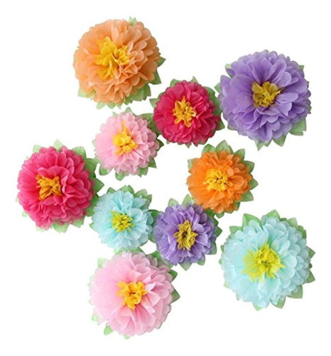 Mybbshower Colorful Fiesta Paper Flowers (9'' -7'' Surtido) 0
