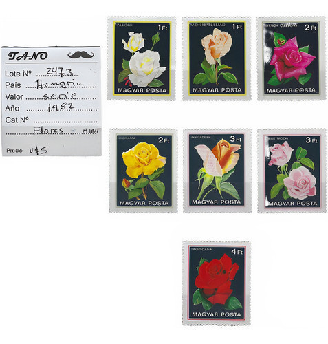 Lote2473 Hungría Serie Año 1982 Mint Flores 0