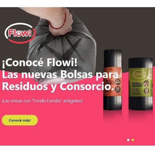 140 Bolsa Residuo 45x60 Negra Base Reforzada No Gotea Flowi 1