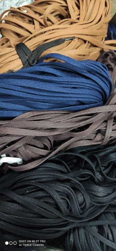 Cordónes 1,35 Marrón Azul Suela Negro Algodón Encerado 0