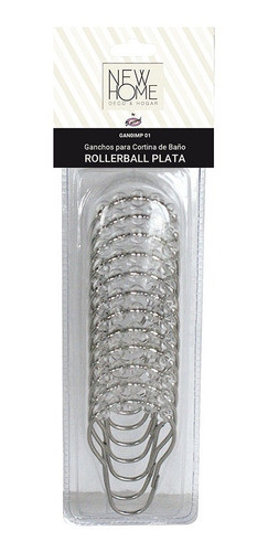 Ganchos P/ Cortina Baño De Metal Rollerball Plata Daccord 0