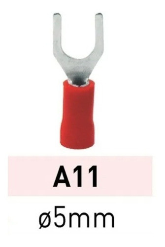Terminal Preaislado Horquilla 5mm A11 Lct Rojo Pack X 50u 0