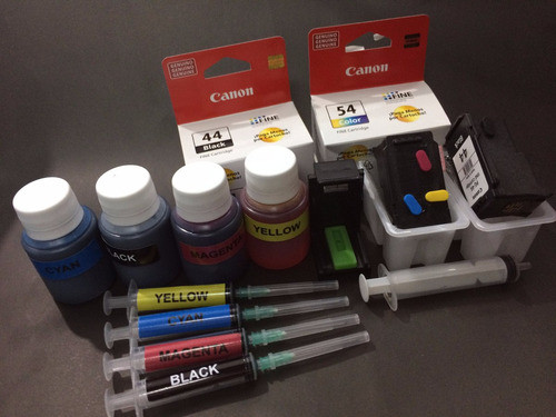 Cartuchos Canon -44 / 54 Recargables+tintas+1purgador,etc. 1