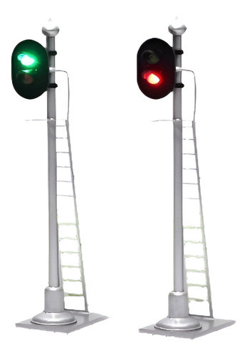 Jtd873gr 3pcs Modelo Señales De Tren Del Ferrocarril 2 Luces 0