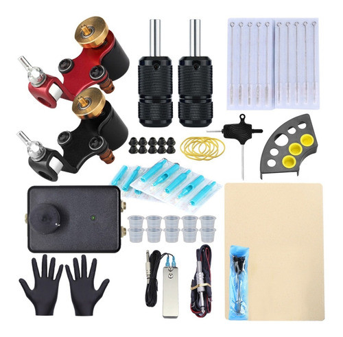 Kit Tattoo Completo Con 2 Máquinas Rotativas Full 509-1 0