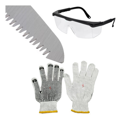 Serrucho Poda Con Vaina + Lentes Seguridad + 1 Par Guantes 0