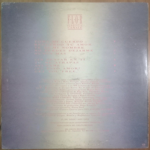Canale Florencia - Flor - 1991 - Lp Promo 1