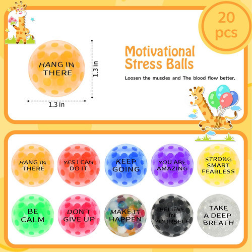 Conjunto De 20 Pelotas De Estrés Coloridas Motivadoras 1