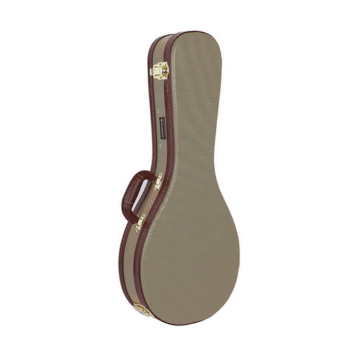 Crossrock Deluxe Wood Hard Case For A Style Mandolin Tweed 1