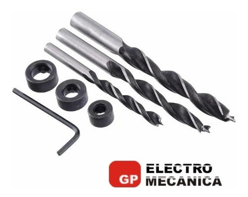 Juego Mechas Para Madera Con Tope Ruhlmann 5, 6 Y 8 Mm 1