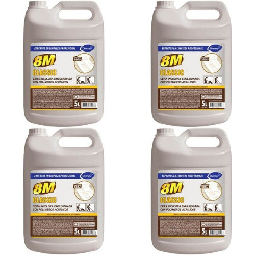 4 Bidones De Cera Autobrillo Incolora 8m Classic X5 Lts 0