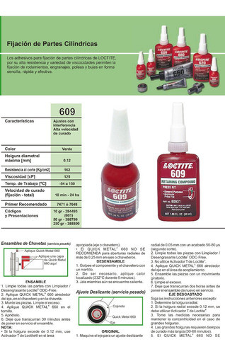 Fij.pzas Cilínd,baja Holgura(rul,poleas).10ml Loctite601 1