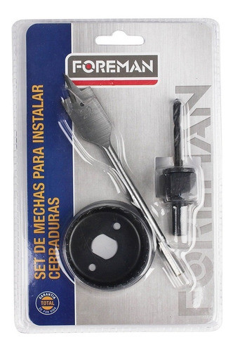 Set De Mechas Para Instalar Cerraduras Kit 3 Pcs Foreman 0