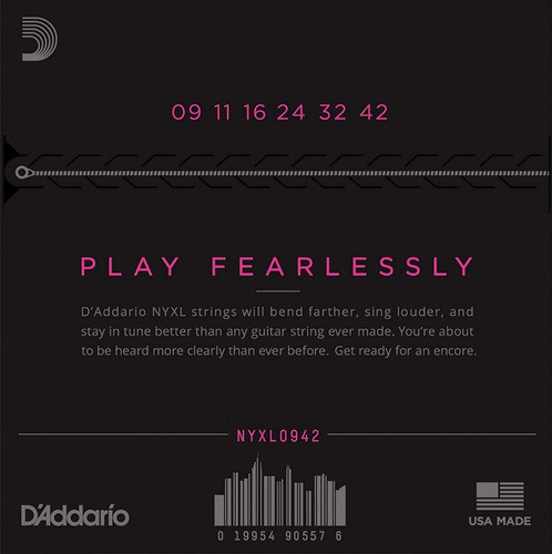 Daddario Nyxl0942 Encordado .009 Para Guitarra Eléctrica 1
