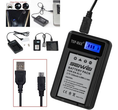 ¿en-el5 Batería Usb Cargador Para Nikon 3700? ¿4200? ¿5200? 0
