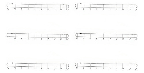 Set X6 Cuelga Llaves / Utensilios Con 10 Ganchos Cromado 0