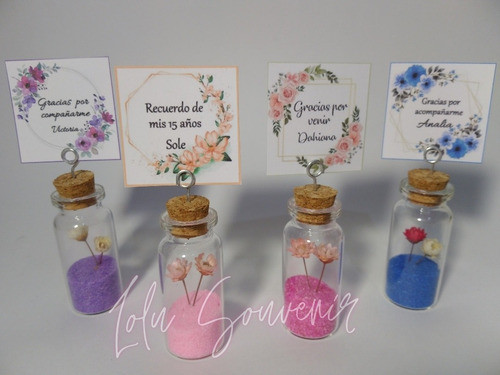 Souvenir Frasquitos 15 Años,souvenir Boda, Flores Pack X 10 1