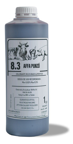 Affapunzo Colorante Rojo Punzo X 1 Litro Affari 0