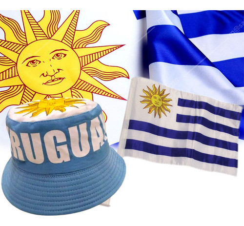 Bandera Uruguay 150x90 Gorro Canchero Y Bandera De Auto 0
