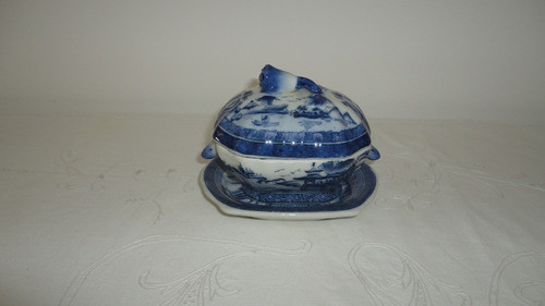 Rara Sopera Estilo Willow Antigua Pequeña Con Fuente Mirala 0