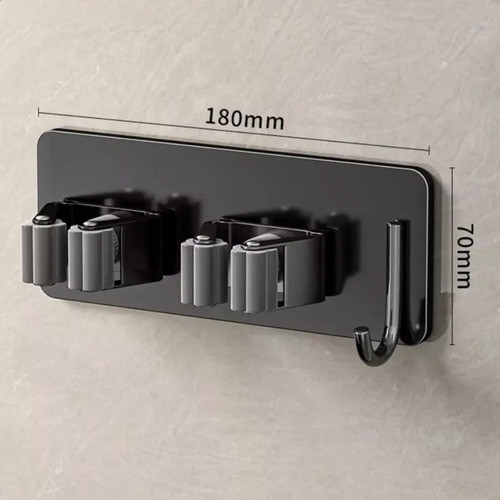 Escobero Con Gancho Metal Adhesivo Doble 1