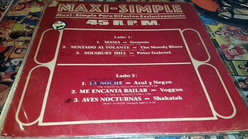 Maxi Simple 45rpm Rojo Rojo Genesis Voggue Shakata 1983 0
