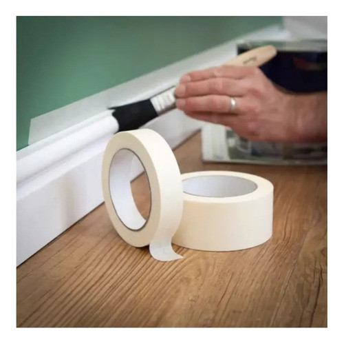 Pack X 12 Cinta Papel Blanca Enmascarar Pintor 24 Mm X 36 Mt 1