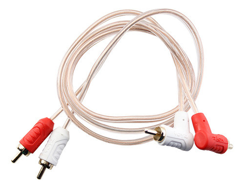 Cable Rca Transparente 2 Canales Audio 2 Conectores 90° 3 Mt 1