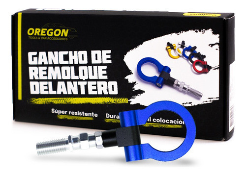 Gancho Remolque Tow Hook Universal Plegable Competición Azul 0
