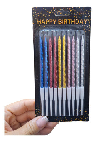 Pack Velas Largas Lisas Y Finitas X8u Cumpleaños 0
