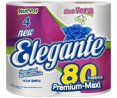 Papel Higienico Elegante Aloe Vera 80 Mts H Simple X20 Unid 0