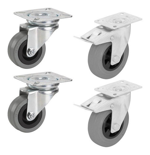 Kit Rueda De Goma 50mm 50kg Con Y Sin Freno Oxen 0004 0