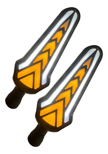 Faro Luz De Giro Led Universal Blanco+ambar+secuencial Motos 0