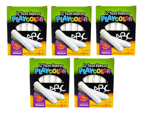 60 Tizas Blancas Escolares Playcolor 0