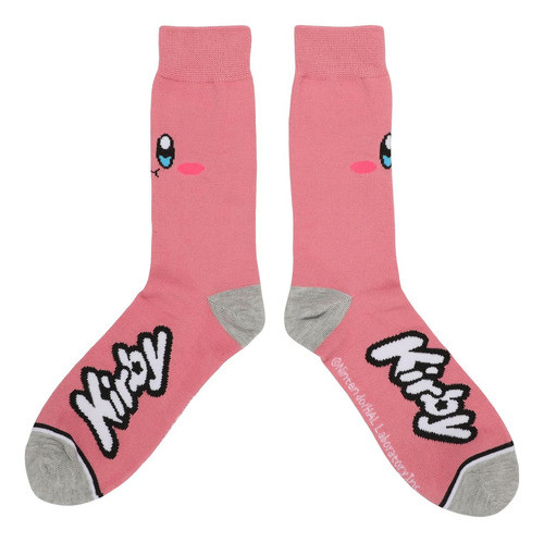 Bioworld Kirby Big Face Pink Knit Casual Crew Calcetines 0
