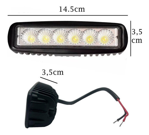 Kit 4 Faros Barra 6 Leds Luz Auxiliar Accesorio 12v 24v 1
