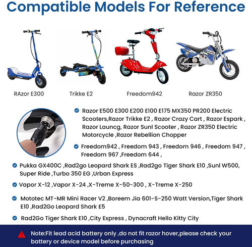 Cargador De Scooter Eléctrico 24v 1500ma Conector 3 Patillas 1