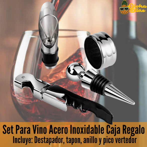 Set De Vino Destapador 4 Piezas Completo Regalo Souvenir 1 Set De Vino Destapador 4 Piezas Completo Regalo Souvenir 1