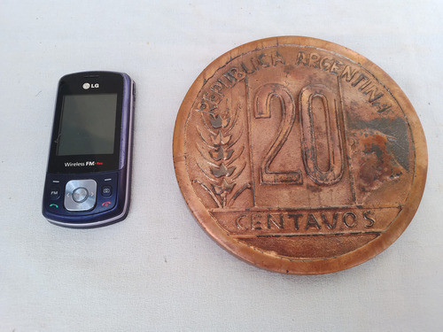 Placa Antigua Preproducción Moneda 20 Centavos 15cm. Hierro 1