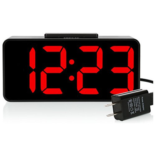Despertador Digital  Pantalla Grande Con Atenuador Y Alarma 0