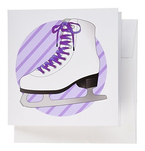 3drose Figure Skating Gifts Purple Ice Skate On Stripes 0