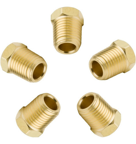 Tapón Hexagonal, 1/4  Npt Macho, Racor De Latón Maciz... 0